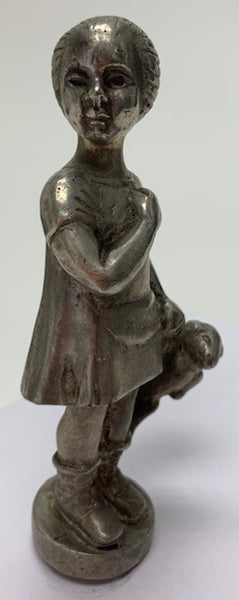 1925 Girl with Teddy Bear Mascot/ Hood Ornament M-235
