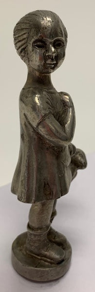 1925 Girl with Teddy Bear Mascot/ Hood Ornament M-235