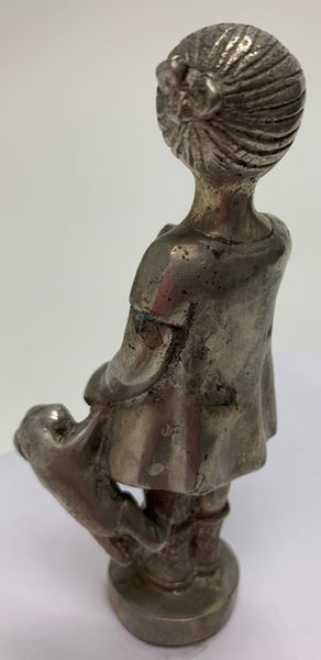 1925 Girl with Teddy Bear Mascot/ Hood Ornament M-235