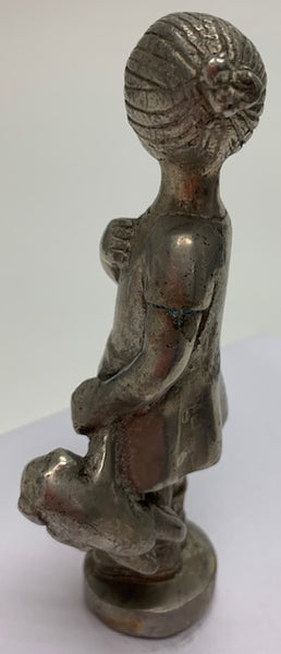 1925 Girl with Teddy Bear Mascot/ Hood Ornament M-235