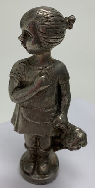 1925 Girl with Teddy Bear Mascot/ Hood Ornament M-235
