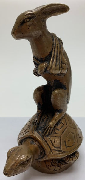 1920 Hare Riding Tortoise Mascot/Hood Ornament M-296