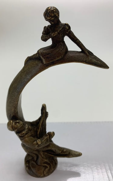 1910 Pierrot Serenading on Moon Mascot/Hood Ornament M-325