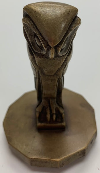 BRONZE FRENCH ART DECO OWL CAR MASCOT HOOD ORNAMENT M-09