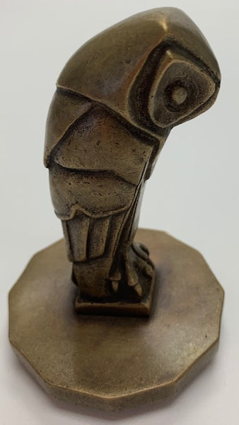BRONZE FRENCH ART DECO OWL CAR MASCOT HOOD ORNAMENT M-09