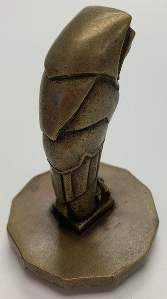 BRONZE FRENCH ART DECO OWL CAR MASCOT HOOD ORNAMENT M-09