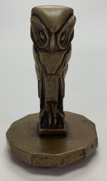 BRONZE FRENCH ART DECO OWL CAR MASCOT HOOD ORNAMENT M-09