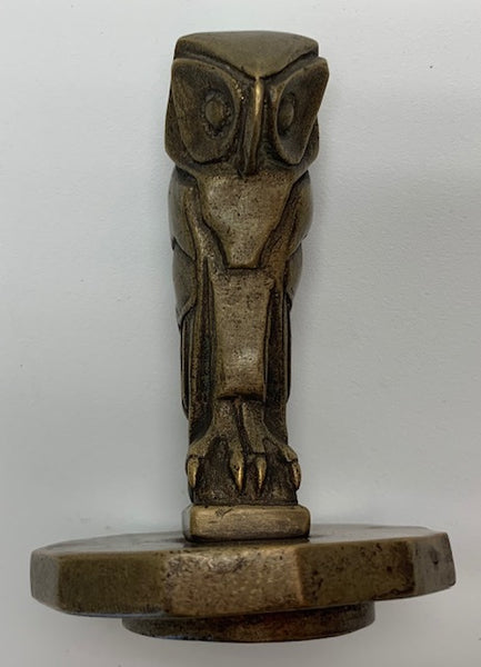 BRONZE FRENCH ART DECO OWL CAR MASCOT HOOD ORNAMENT M-09