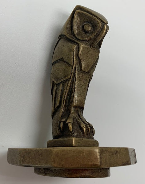 BRONZE FRENCH ART DECO OWL CAR MASCOT HOOD ORNAMENT M-09
