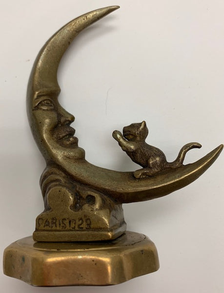 Cat sitting On Moon Mascot/Hood Ornament M-152